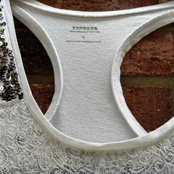 3/$15 Y2K Express sequin and lace tank top grunge 200s layering - Picture 2 of 6